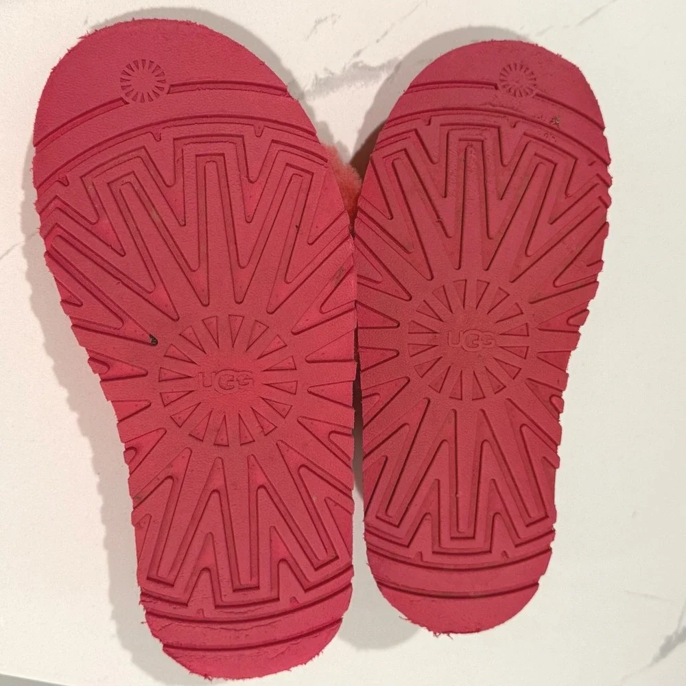 UGG Disco‎ Slide Pink Sheepskin Platform Slingback Sandals Womens Size 8 Shoes